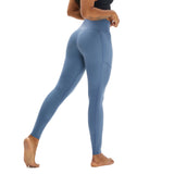 Workout Leggings for Women with Pockets Gray Blue