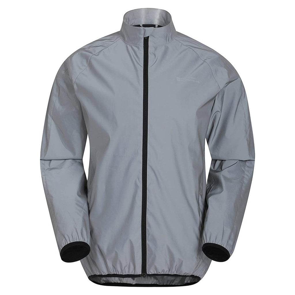 Mountain Warehouse Reflective Mens Jacket - Water Resistant Unisex Rain Jacket, Breathable, Front Pockets, Full Zip Rain Coat -Best for Cycling & Running