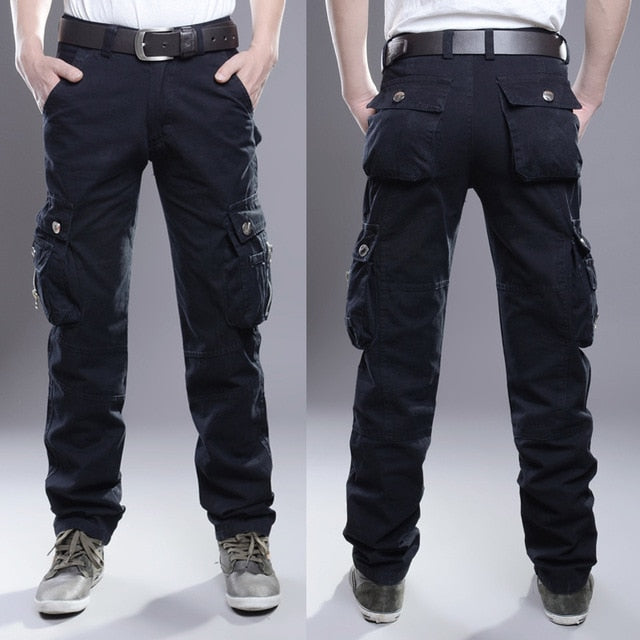 2021 New Men Cargo Pants Big Pockets Decoration Mens Casual Trousers