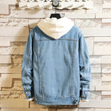 Men Blue Denim Jackets and Coats New Spring Autumn Outwear Casual Jean Jackets Men Cotton Solid Black Denim Coats Size
