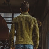 Men's pigskin green real leather jacket Genuine Leather jacket autumn denim jacket men motorcycle coat