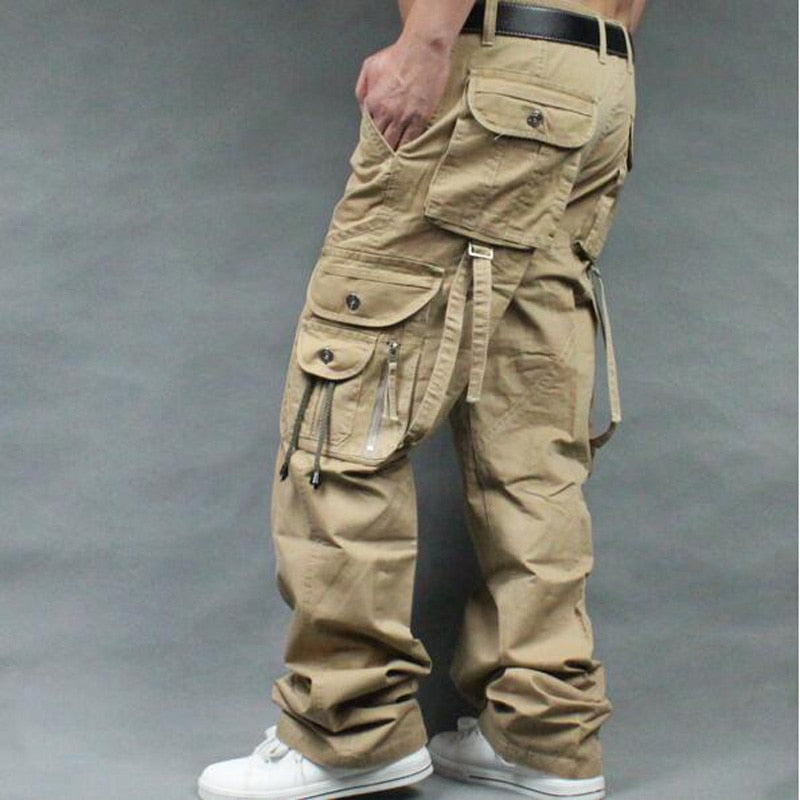 Men's Cargo Pants Casual Mens straight-leg Pants Multi Pocket Overall Men Outdoors Trousers