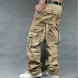 Men's Cargo Pants Casual Mens straight-leg Pants Multi Pocket Overall Men Outdoors Trousers