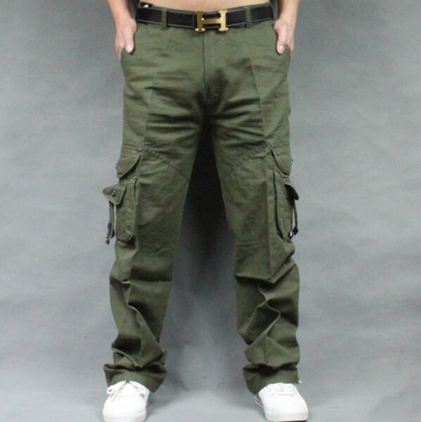 Men's Cargo Pants Casual Mens straight-leg Pants Multi Pocket Overall Men Outdoors Trousers