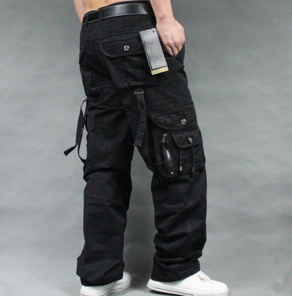 Men's Cargo Pants Casual Mens straight-leg Pants Multi Pocket Overall Men Outdoors Trousers