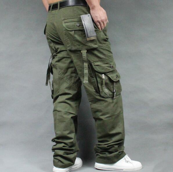 Men's Cargo Pants Casual Mens straight-leg Pants Multi Pocket Overall Men Outdoors Trousers