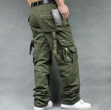 Men's Cargo Pants Casual Mens straight-leg Pants Multi Pocket Overall Men Outdoors Trousers