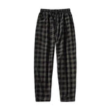 Autumn Corduroy Pants Men Fashion Retro Casual Plaid Pants Men Streetwear Hip Hop Loose Straight Trousers Male