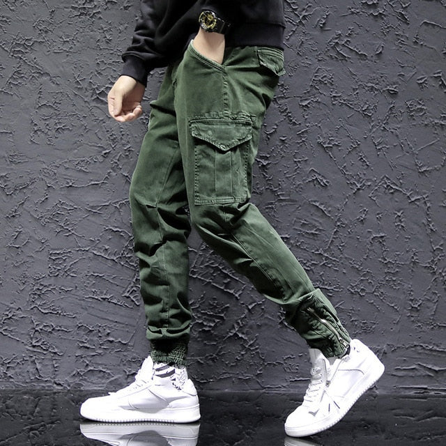 New Fashion Men's Cotton Pants Streetwear Hip Hop Sweatpants Joggers Trousers Tactical Pants Male Cargo Pants