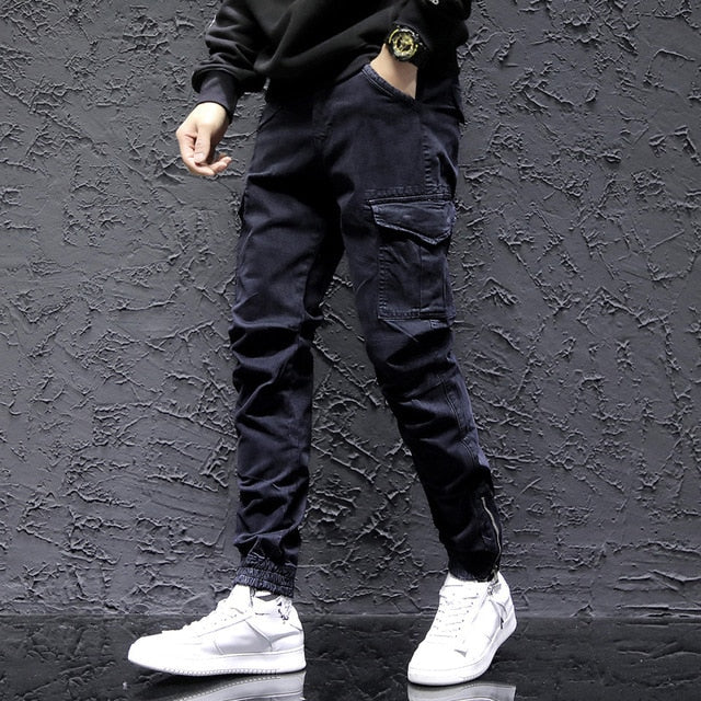 New Fashion Men's Cotton Pants Streetwear Hip Hop Sweatpants Joggers Trousers Tactical Pants Male Cargo Pants