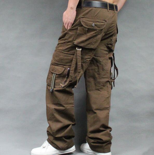 Men's Cargo Pants Casual Mens straight-leg Pants Multi Pocket Overall Men Outdoors Trousers
