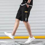 Streetwear Shorts Black 2021 Summer Fashion Cotton Side Pockets Breeches Bermuda Male Elastic Waist Band Casual Cargo Shorts Men