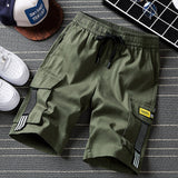 Streetwear Shorts Black 2021 Summer Fashion Cotton Side Pockets Breeches Bermuda Male Elastic Waist Band Casual Cargo Shorts Men