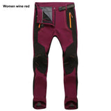 Autumn Winter Thick Fleece Pants Men Outdoor Warm Waterproof Windproof Breathable Soft Shell Trousers Sports