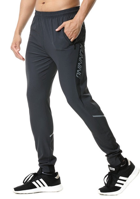 Men Sports Running Pants zipper pocket Athletic Football Soccer pant Training sport Pants Legging jogging Gym Trousers