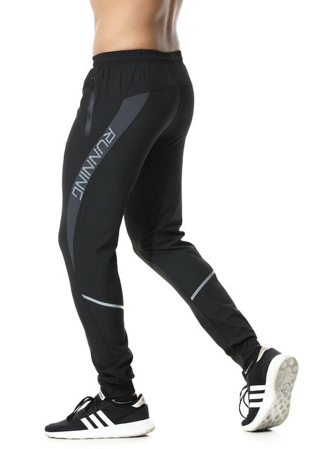 Men Sports Running Pants zipper pocket Athletic Football Soccer pant Training sport Pants Legging jogging Gym Trousers