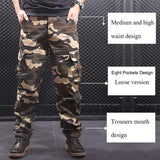 Men's Cargo Pants Men Casual Camo Multi Pockets Military Tactical Pants Hip Hop Joggers Streetwear