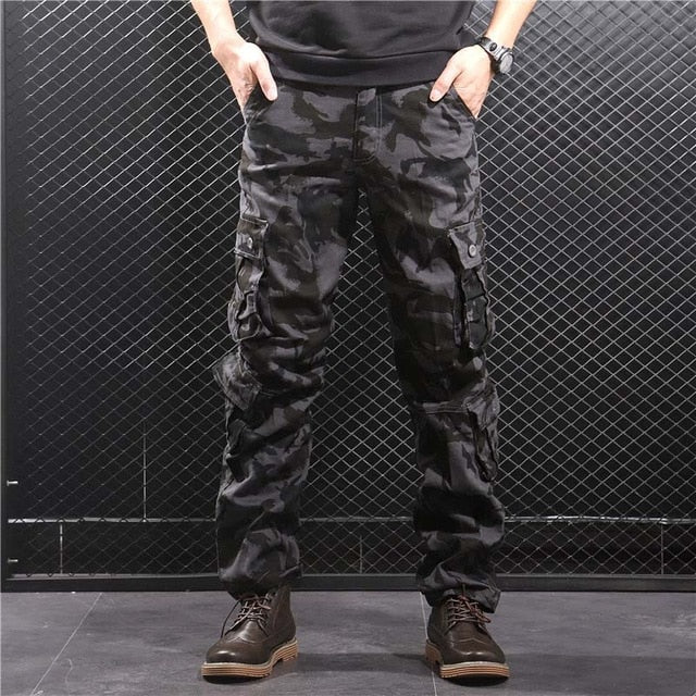 Men's Cargo Pants Men Casual Camo Multi Pockets Military Tactical Pants Hip Hop Joggers Streetwear