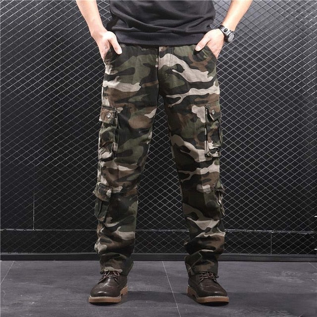 Men's Cargo Pants Men Casual Camo Multi Pockets Military Tactical Pants Hip Hop Joggers Streetwear