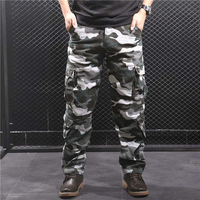 Men's Cargo Pants Men Casual Camo Multi Pockets Military Tactical Pants Hip Hop Joggers Streetwear