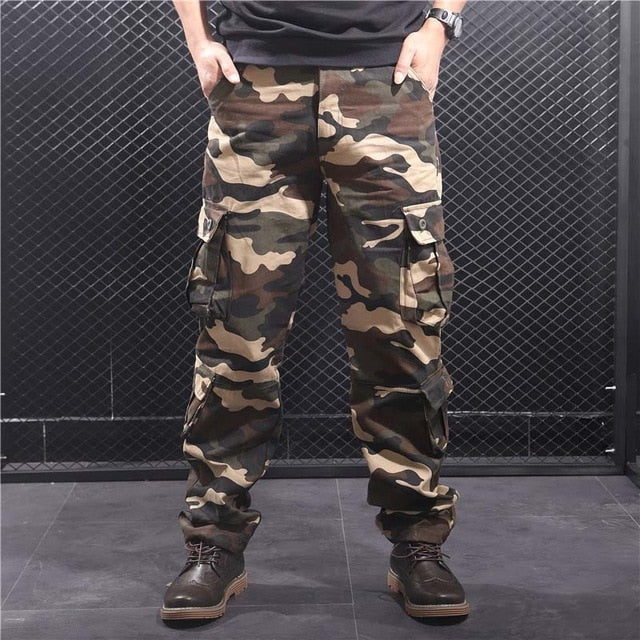 Men's Cargo Pants Men Casual Camo Multi Pockets Military Tactical Pants Hip Hop Joggers Streetwear