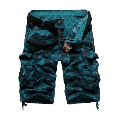 2021 New Camouflage Loose Cargo Shorts Men Cool Summer Military Camo Short Pants Homme Cargo Shorts