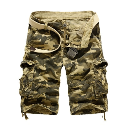 2021 New Camouflage Loose Cargo Shorts Men Cool Summer Military Camo Short Pants Homme Cargo Shorts