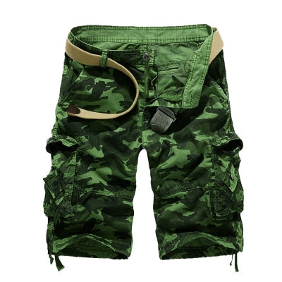 2021 New Camouflage Loose Cargo Shorts Men Cool Summer Military Camo Short Pants Homme Cargo Shorts