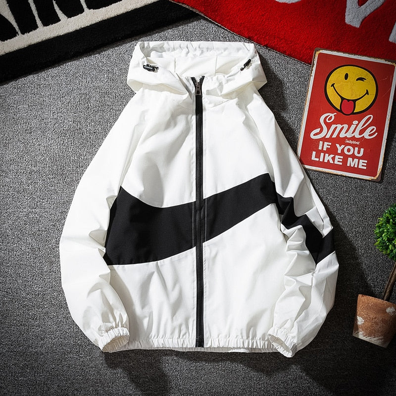 Spring and autumn men's jackets hip-hop windbreaker hooded casual zipper shirt men's casual street men's jackets