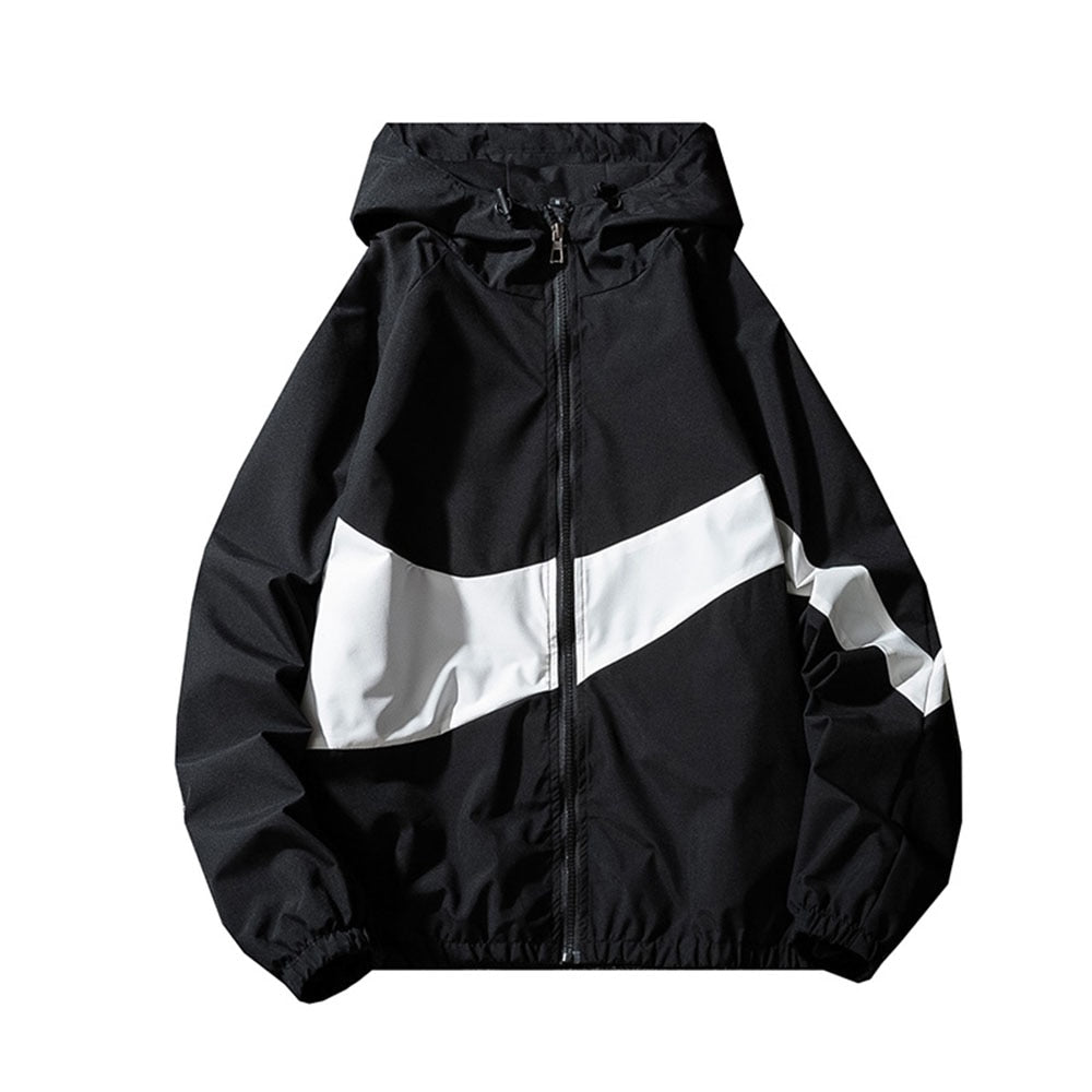 Spring and autumn men's jackets hip-hop windbreaker hooded casual zipper shirt men's casual street men's jackets