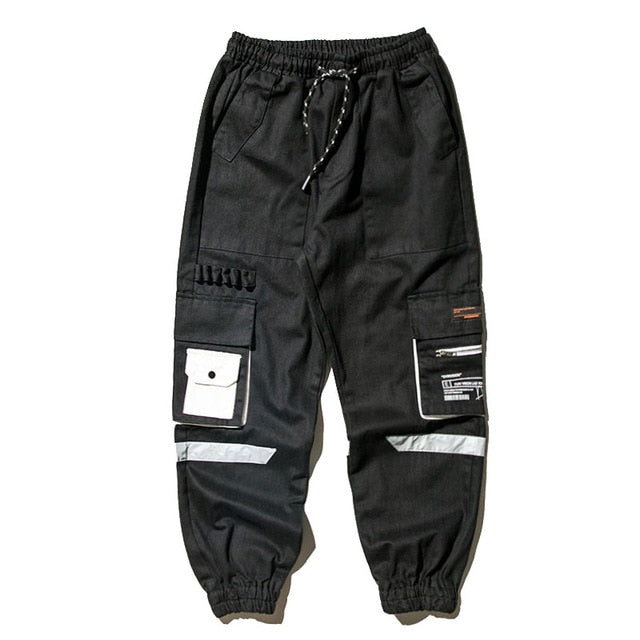 Side Zipper Pockets Cargo Harem Joggers Pants Streetwear Men Hip Hop Hipster Casual Baggy Sweatpants Trousers