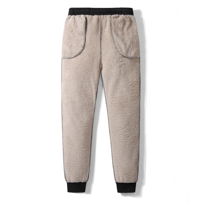 Thicken Sweatpants Winter Men's Plus Velvet Padded Trousers Slim Large Size Warm Pants Solid Trend Sports Jogges