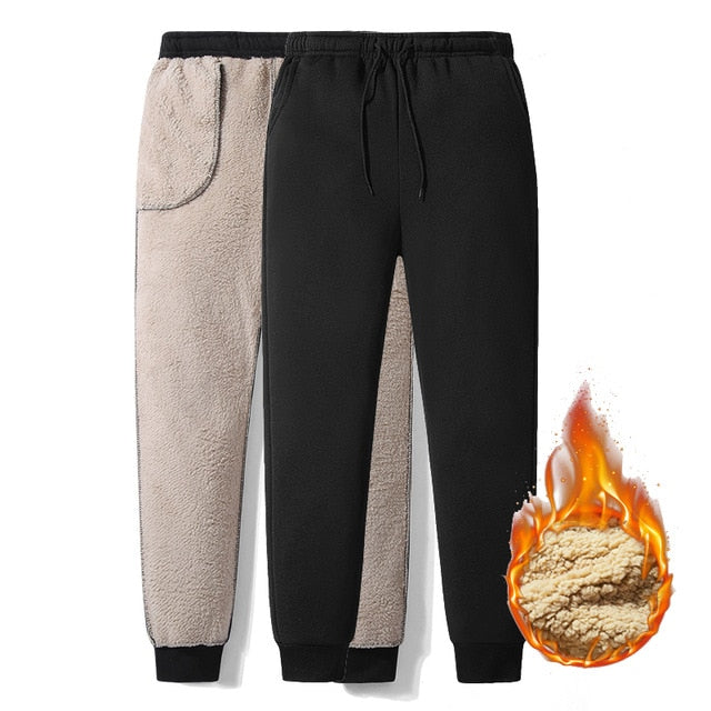Thicken Sweatpants Winter Men's Plus Velvet Padded Trousers Slim Large Size Warm Pants Solid Trend Sports Jogges