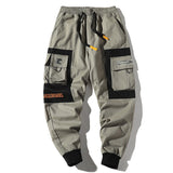 2021 Men Multi-pocket Elastic Waist Design Harem Pant Street Punk Hip Hop Casual Trousers Joggers Male Cargo Pants