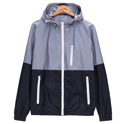 Men Casual Spring Autumn Lightweight Jacket 2021 New Arrival Hooded Contrast Color Zipper up Jackets Outwear Cheap