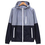 Men Casual Spring Autumn Lightweight Jacket 2021 New Arrival Hooded Contrast Color Zipper up Jackets Outwear Cheap