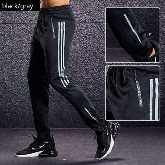 New Sport Pants Men Running Pants With Zipper Pockets Training and Joggings Men Pants Soccer Pants Fitness Pants For Men