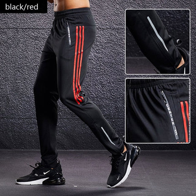New Sport Pants Men Running Pants With Zipper Pockets Training and Joggings Men Pants Soccer Pants Fitness Pants For Men