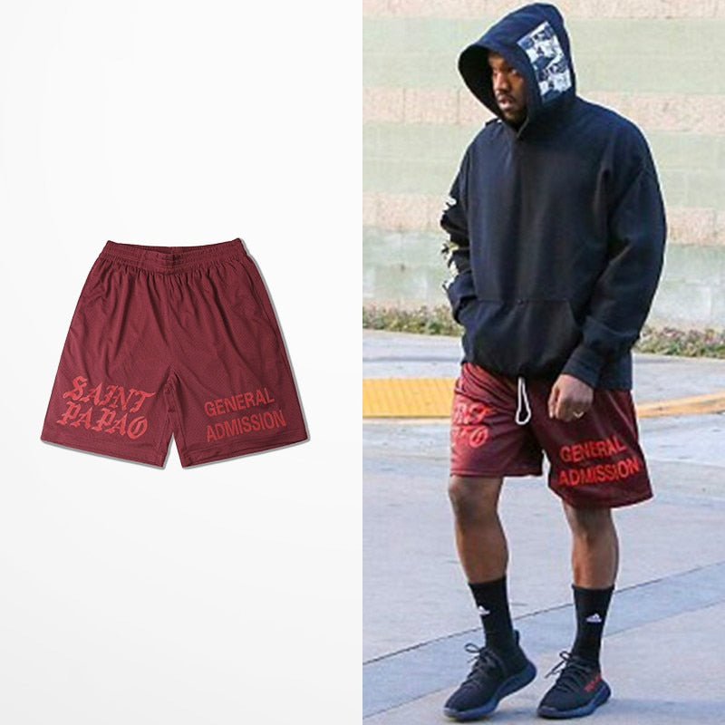 Casual Shorts Men Kanye West Short Hip Hop Drake Summer Fashion Brand Skateboard Man Shorts