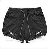 2021 New Double deck Running Shorts Men  Fitness Workout Bermuda Bodybuilding Quick dry Short Pants Male  clothing Bottoms