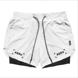 2021 New Double deck Running Shorts Men  Fitness Workout Bermuda Bodybuilding Quick dry Short Pants Male  clothing Bottoms