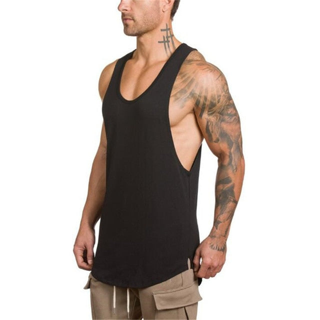 Cotton Singlets Bodybuilding Stringer Tank Top Men Fitness Shirt Muscle Vest