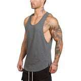 Cotton Singlets Bodybuilding Stringer Tank Top Men Fitness Shirt Muscle Vest
