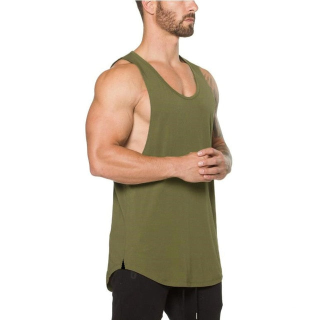 Cotton Singlets Bodybuilding Stringer Tank Top Men Fitness Shirt Muscle Vest