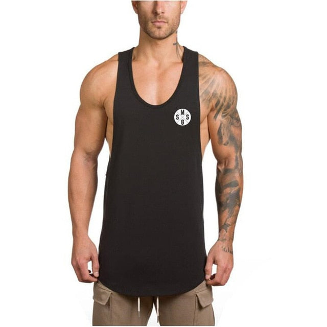 Cotton Singlets Bodybuilding Stringer Tank Top Men Fitness Shirt Muscle Vest