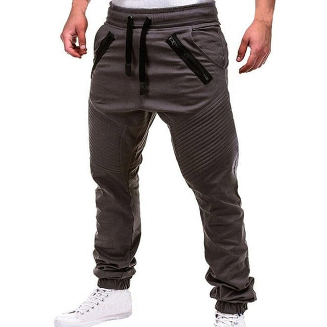 Men Casual Joggers Pants Solid Thin Cargo Sweatpants Male Multi-pocket Trousers New Sportswear Hip Hop Pencil Pants