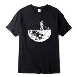 Highquality 100% cotton Lunar cleaner printing street style casual short sleeve men T shirt cool loose male t-shirt
