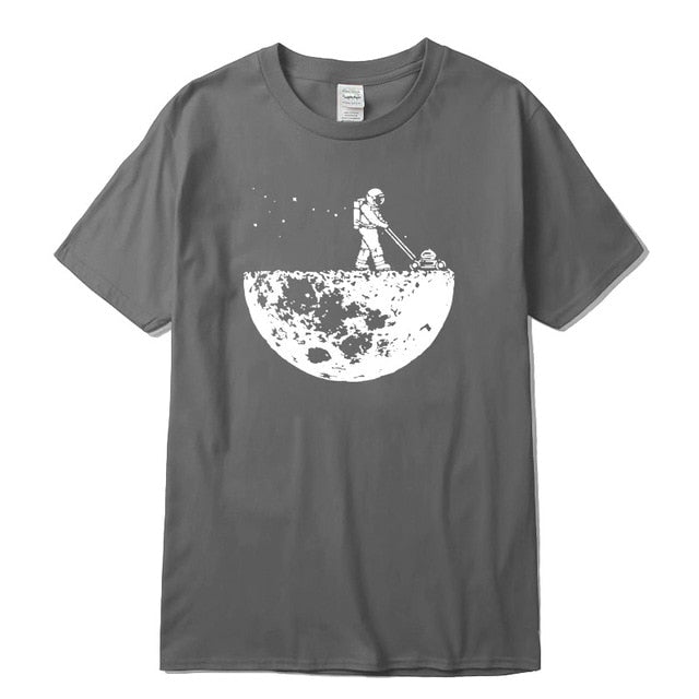 Highquality 100% cotton Lunar cleaner printing street style casual short sleeve men T shirt cool loose male t-shirt