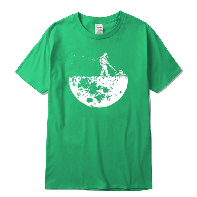 Highquality 100% cotton Lunar cleaner printing street style casual short sleeve men T shirt cool loose male t-shirt