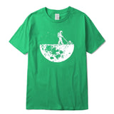 Highquality 100% cotton Lunar cleaner printing street style casual short sleeve men T shirt cool loose male t-shirt